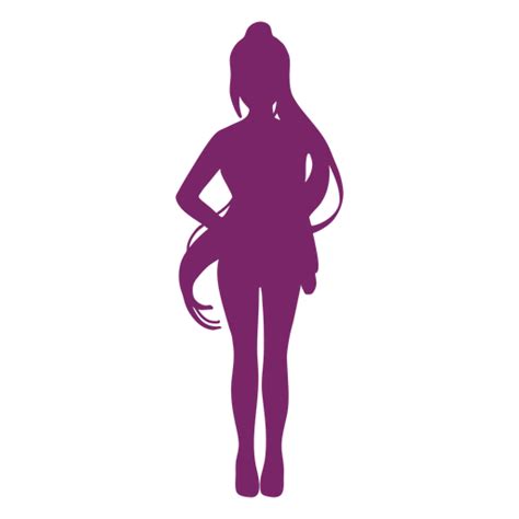 Long Haired Ponytail Anime Silhouette Transparent Png And Svg Vector File