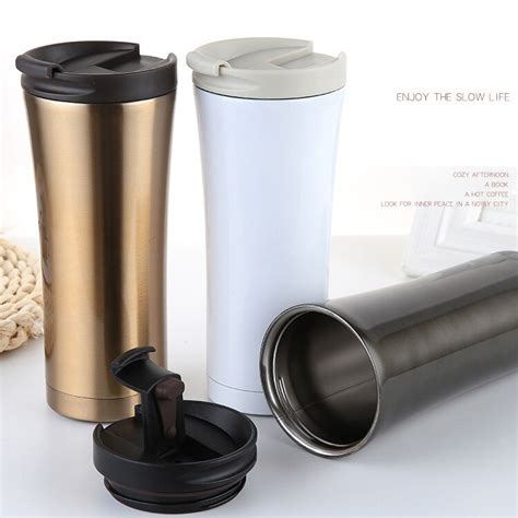 Stainless Steel Thermos Cups 500ml Coffee Thermo Mug Insulated Vacuum