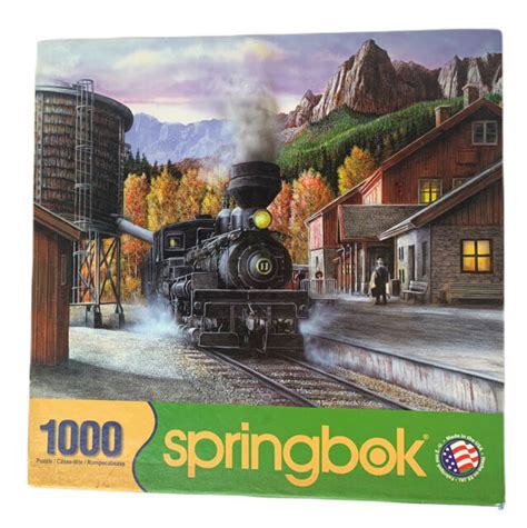 Springbok 1000 Piece Jigsaw Puzzle Mountain Express Steam Locomotive