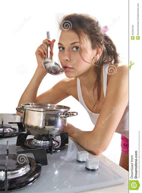 Housewife Cooking Dish Royalty Free Stock Images Image 24434759