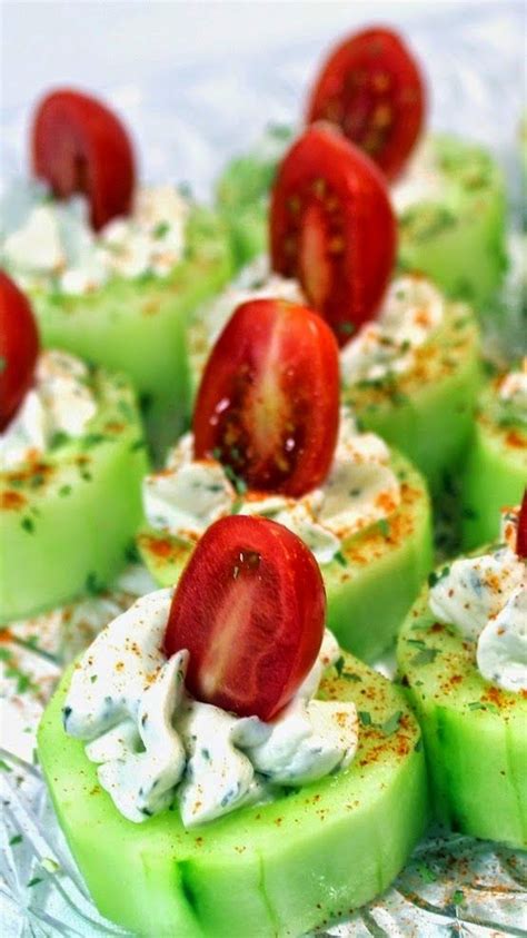 Cucumber Bites With Herb Cream Cheese And Cherry Tomatoes Best Chef