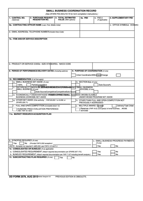 Top Dd Form 2579 Templates Free To Download In Pdf Format