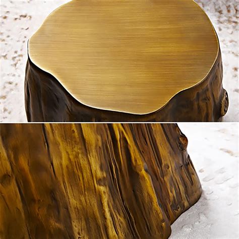 Homary Modern Stylish Stump Shaped Side Table Fiberglass End Table In