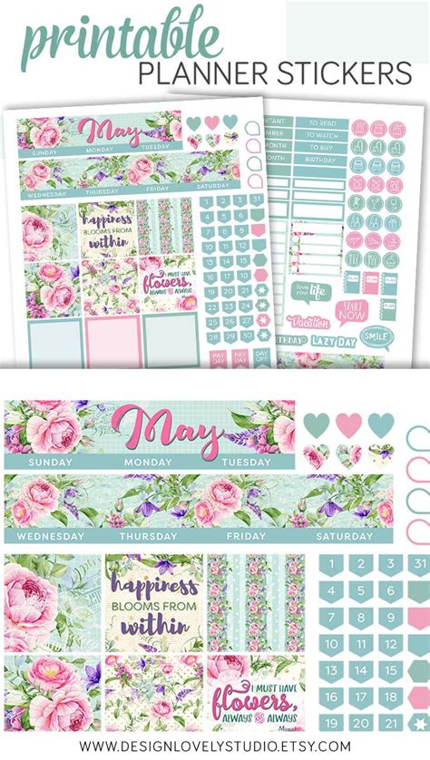 Happy Planner May Monthly Kit May Happy Planner Printable Etsy