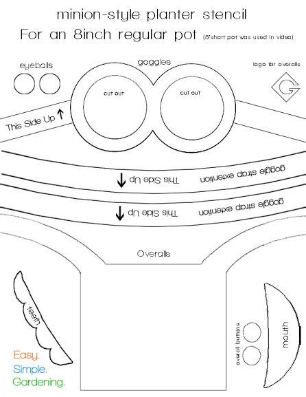 Minion Template Minion Template Minion Pattern Flower Pot People