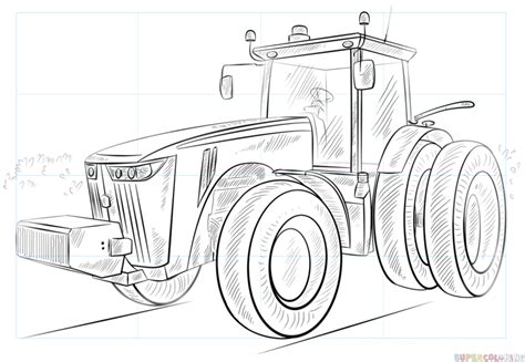 How To Draw A Tractor How To Draw Tractor Easy Ford Tractor Drawing