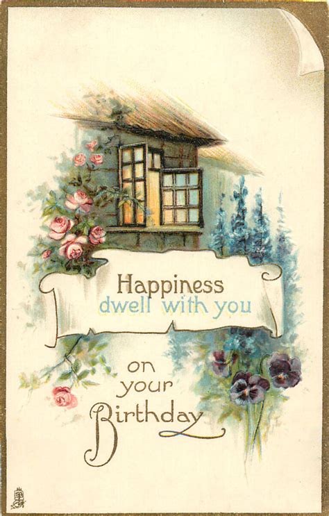 2 Vintage Birthday Cottage Images The Graphics Fairy