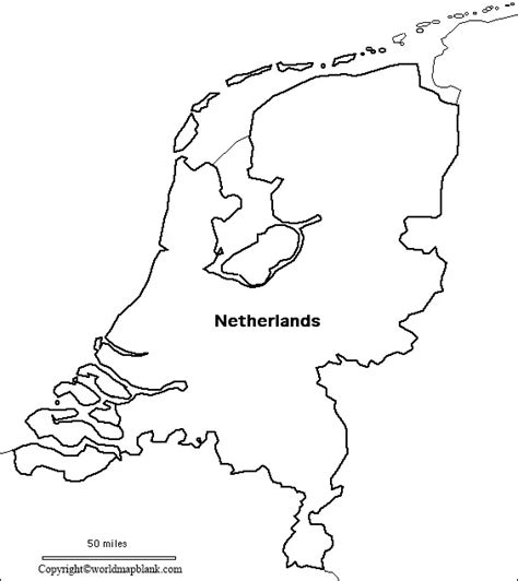 Printable Blank Map Of Netherlands Outline Transparent Map