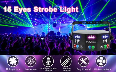 15 Eyes Disco Ball Party Lights Dmx Control Dj Strobe Light 125