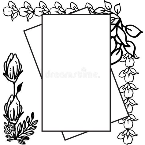 Frame Border Floral Ornament And Leaves Vector Stock Vector