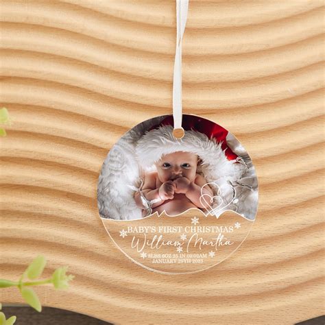 Personalized Babys First Christmas Ornamentbaby Photo Ornament1st