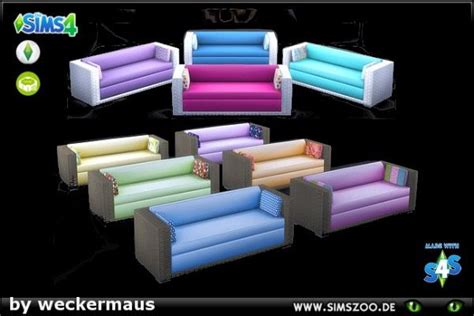 Blackys Sims 4 Zoo Outdoor 2 Couch By Weckermaus Sims 4 Downloads