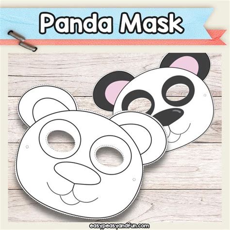 Printable Panda Bear Mask Template Panda Bear Crafts Panda Bear