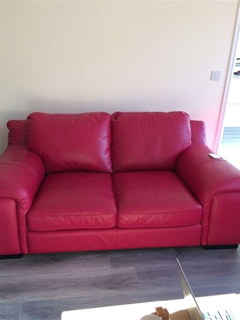 Hot Pink Leather Sofa Seater And Two Seater In Glasgow Gumtree