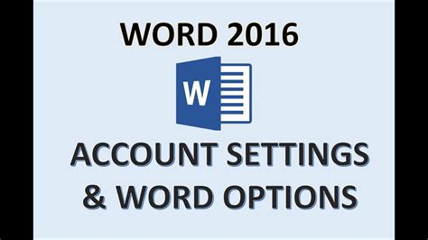 Word 2016 Account Settings And Options How To Change Microsoft Office