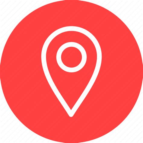 Circle Gps Location Map Navigation Pin Red Icon Download On