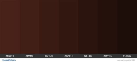 Brown Shades Colours Hex Colors 482218 411f16 3a1b13 321811