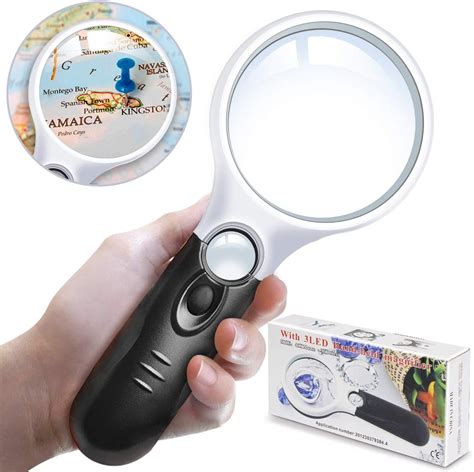 magnifying glass with light handheld magnifier for reading writing exploring soldering