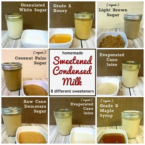 Convert a measure of condensed milk to another culinary units between dry weight scales measures vs. Homemade Sweetened Condensed Milk with 8 Different Sweeteners