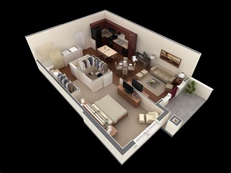 1 Bedroom Apartmenthouse Plans