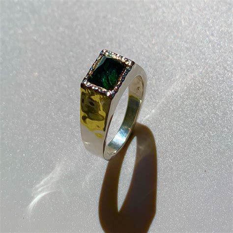 Emerald Cut Green Tourmaline Ring — Creates Gallery