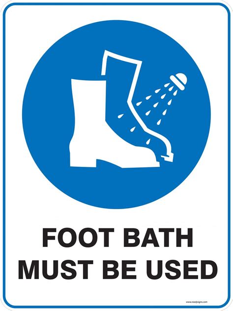 Mandatory Sign Foot Bath Must Be Used Property Signs