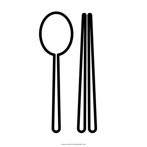 Stock up on your solid color chopsticks today, at mrs. Spoon And Chopsticks Coloring Page - Ultra Coloring Pages