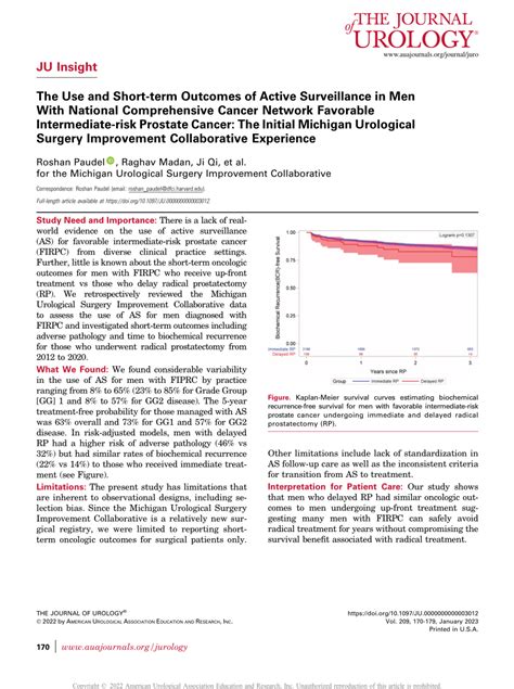 Pdf The Use And Short Term Outcomes Of Men With National Comprehensive Cancer Network