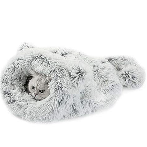 Hipipet Cat Sleeping Bag Self Warming Cozy Plush Pet Bed Washable Cat