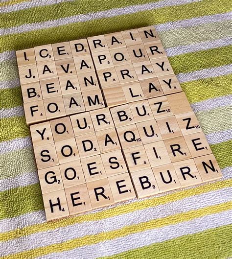 Scrabble Tile Coasters Etsy