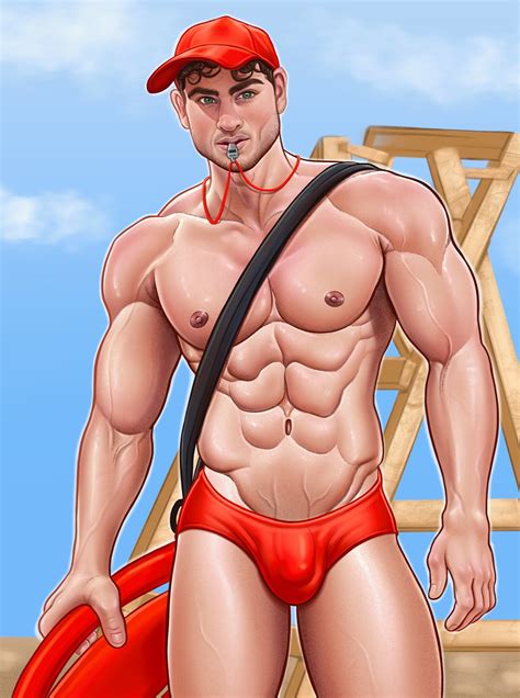 Rule 34 Beach Bulge Caucasian Caucasian Male Lifeguard Male Male Only