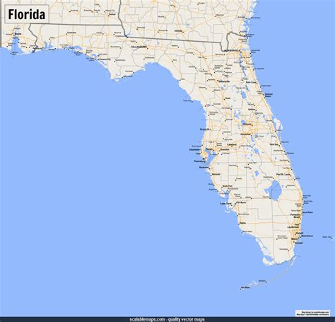 Large Scale Map Of Florida Map Of World