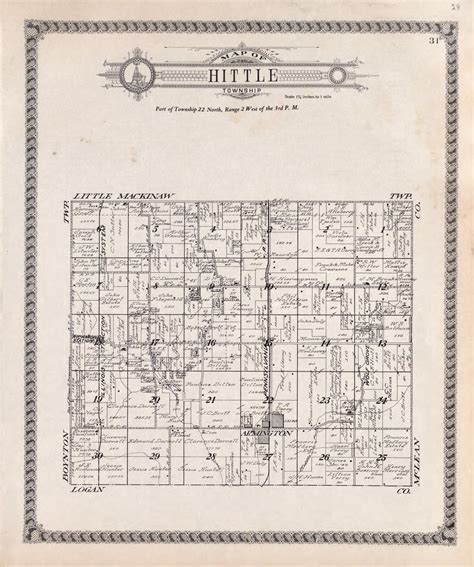 Tazewell County Illinois Plat Map Old Genealogy History Atlas Land