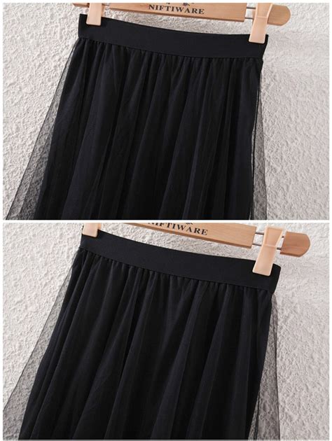 Mesh Lace Stitching Irregular Length Skirts On Luulla