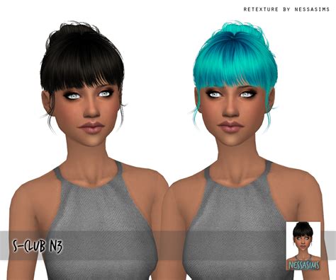 Sims 4 Hairs Nessa Sims S Club N3 Hair Retextured