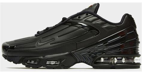 Nike Leather Air Max Plus Iii In Blackdark Smoke Grey Black For Men