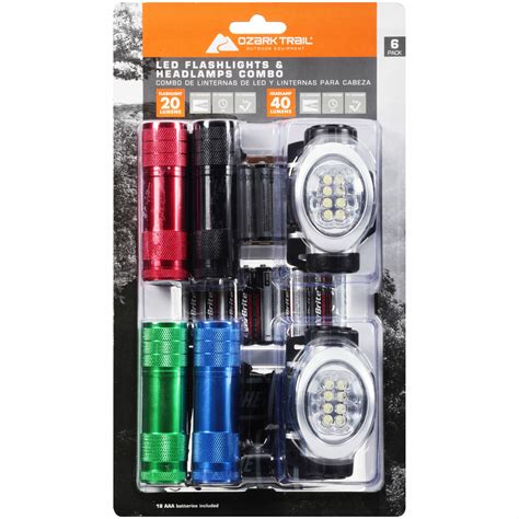Ozark Trail Outdoor Equipment Led Flashlights And Headlamps Combo With