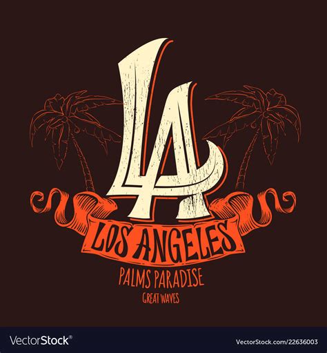 Los Angeles Lettering T Shirt Design Royalty Free Vector