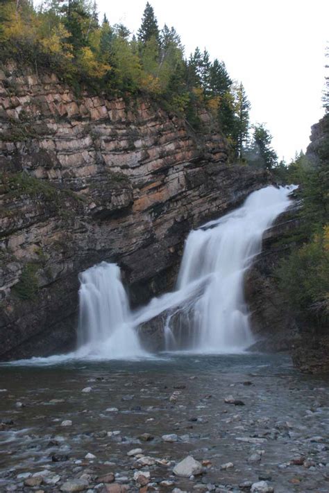 Cameron Falls A Waterfall In Waterton That Can Turn Pink