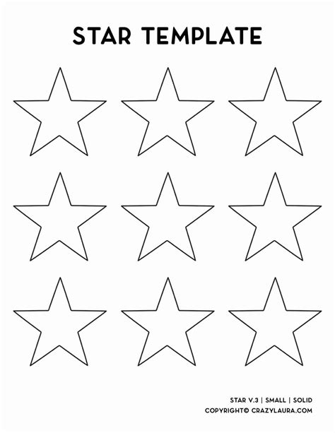Free Star Template And Stencil Cutout Printable Star Template Star