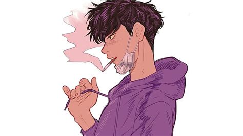 Hd Wallpaper Cool Aesthetic Anime Art Anime Guy Anime Boy Smoking
