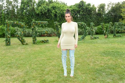 Kim Kardashian Summer Style Reality Star Wore Long Sleeves And Thigh
