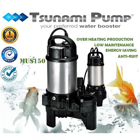 Mus150 Tsunami Multipurpose Koi Fish Pond Submersible Water Pump Mus150
