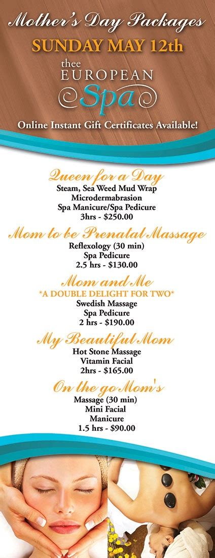 Mothers Day Spa Packages Sunday May 12th Mothers Day Spa Spa Specials Spa Product Packaging