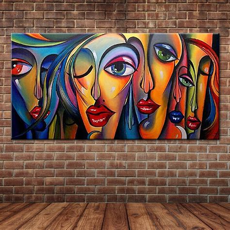 Modern Pop Art Sexy Womens Faces Oil Painting People Portrait Canvas