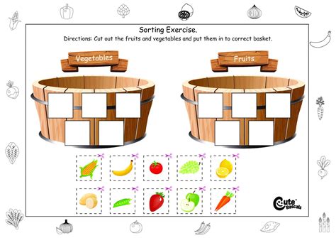 Fruits And Vegetables Sorting Activity Preschool Work