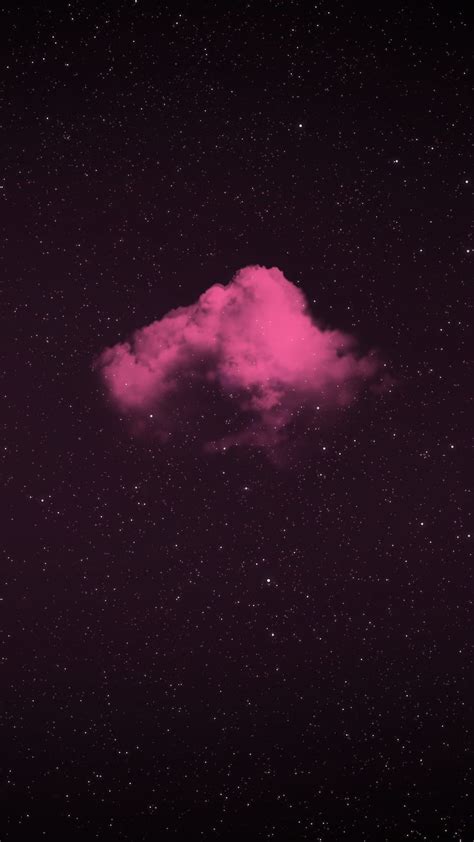 Aesthetic Clouds Pink Amoled Bezel Less Black Dark Iphone Night