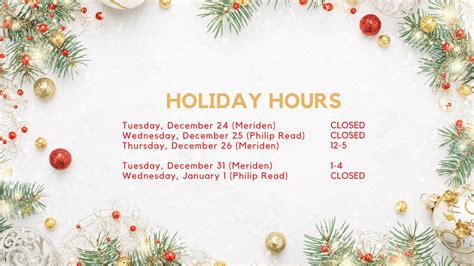 Holiday Hours Plainfield Public Libraries