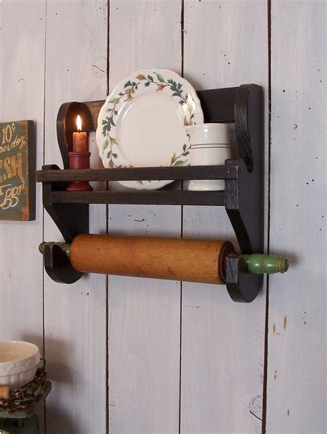 Farmhouse Primitive Rolling Pin Spice Rack Choose Size And Etsy