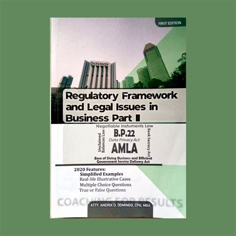 Regulatory Framework And Legal Issues In Business Part 2 By Atty Domingo Hobbies And Toys Books